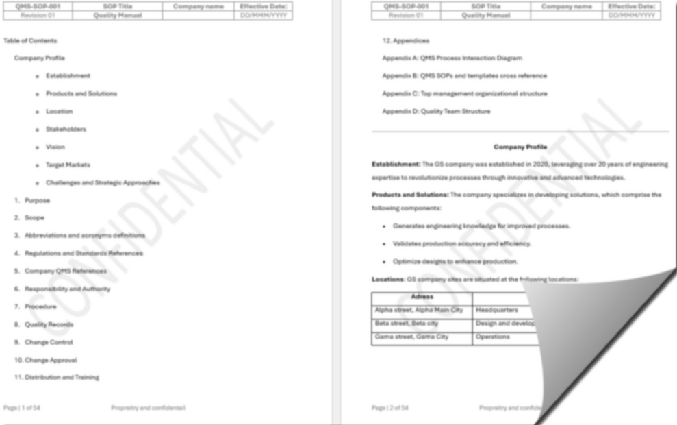 QMS Quality Manual cover page